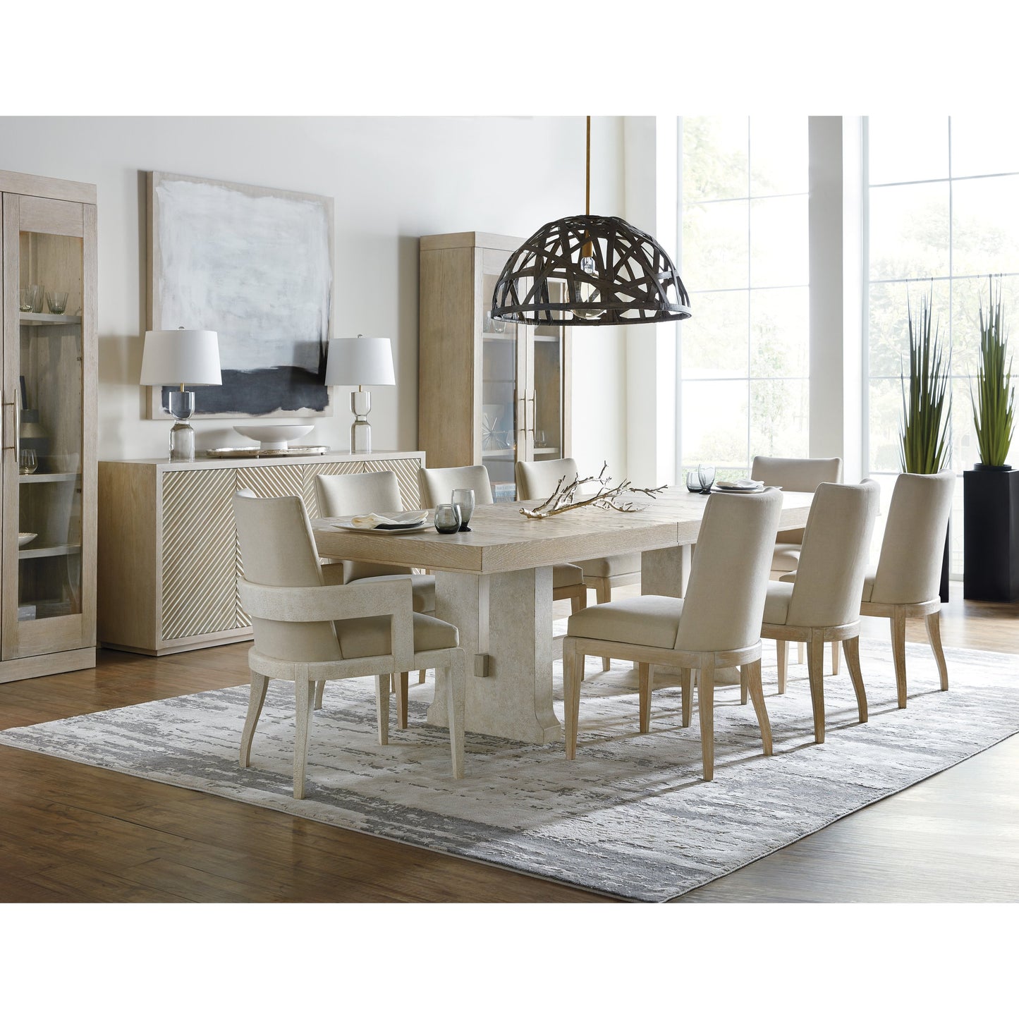006 SI-1748530 | Lifestyle | Cascade Sideboard by Hooker Furniture in terrain. Made from oak veneers, resin in a transitional style.