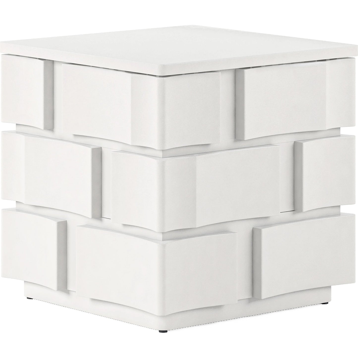 001 SI-2065164 | Additional Silo | Portico Chairside Table by A.R.T. Furniture in white plaster. Made from parawood solids, resin in a modern style.