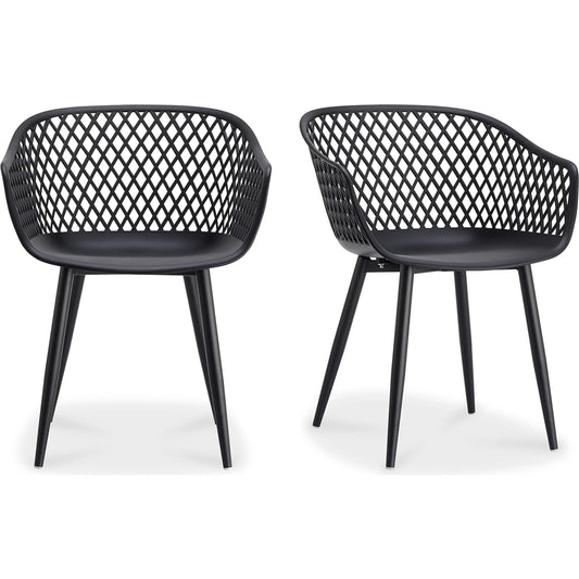 001 S-329581 | Primary Silo | Piazza Outdoor Chair (Set of 2) by Moe's Home Collection. Made from polypropylene seat, powder-coated metal legs in a modern style.