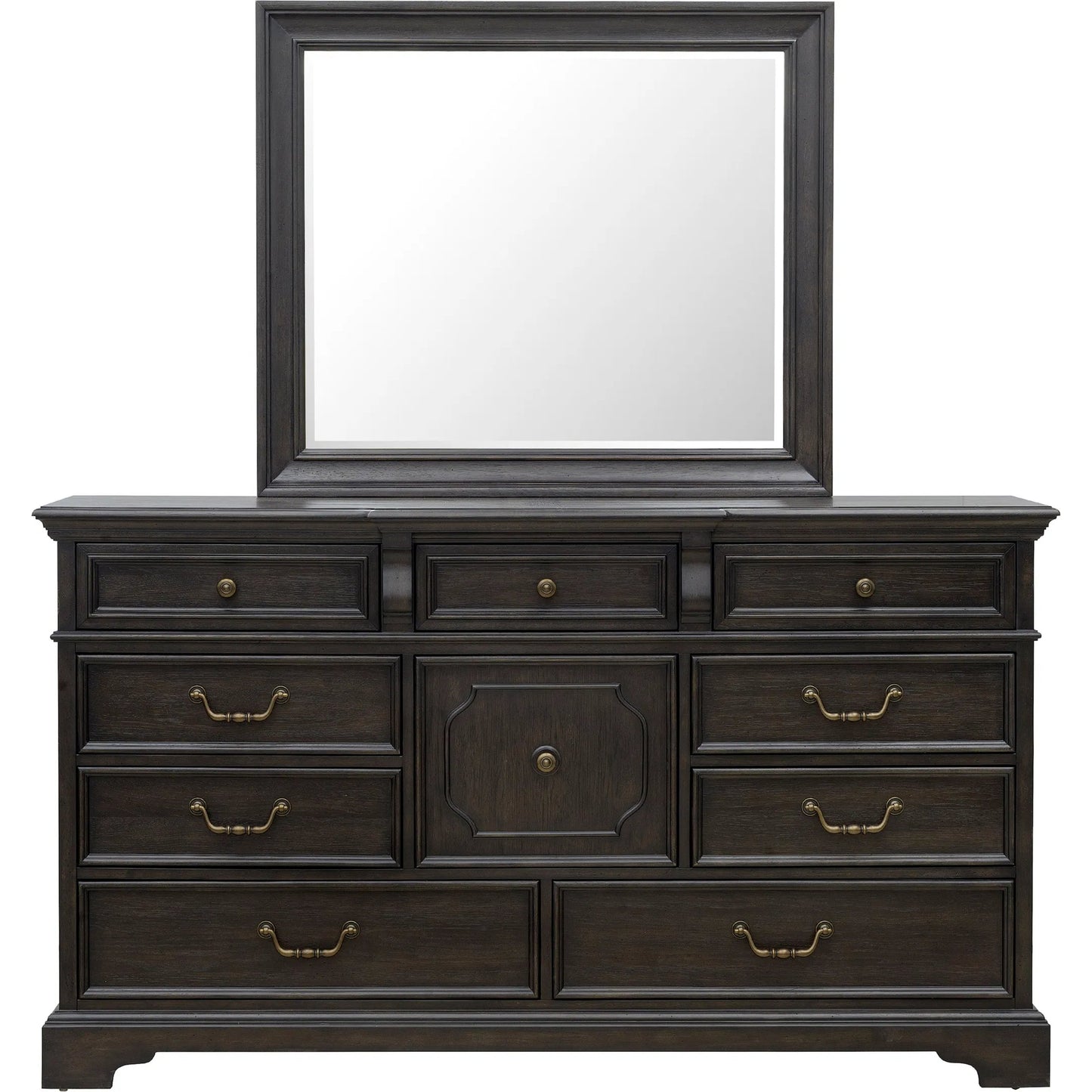 003 SI-2383570 | Additional Silo | Hickory Creek Dresser Mirror by Pulaski Furniture in brown velvet. Made from rubber wood, mirror in a unique style.