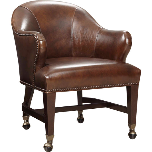 001 SI-1749429 | Primary Silo | Queen Game Chair by Hooker Furniture in isadora coffee and natchez brown. Made from leather in a traditional style.