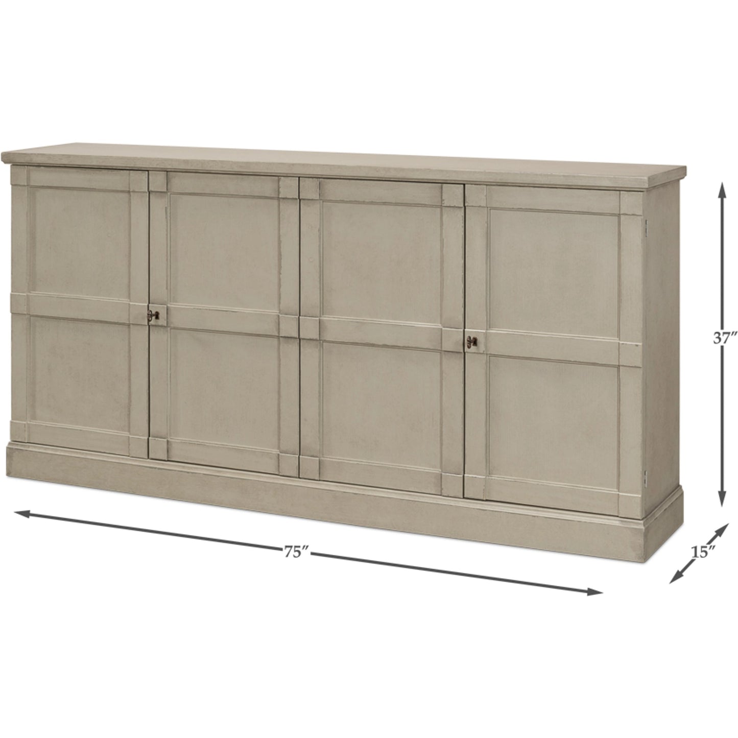 005 S-243501 | Additional Silo | Lionisio Buffet, 75" by Sarreid Ltd. in washed grey and washed gray finish. Made from wood in a cottage & farmhouse style.