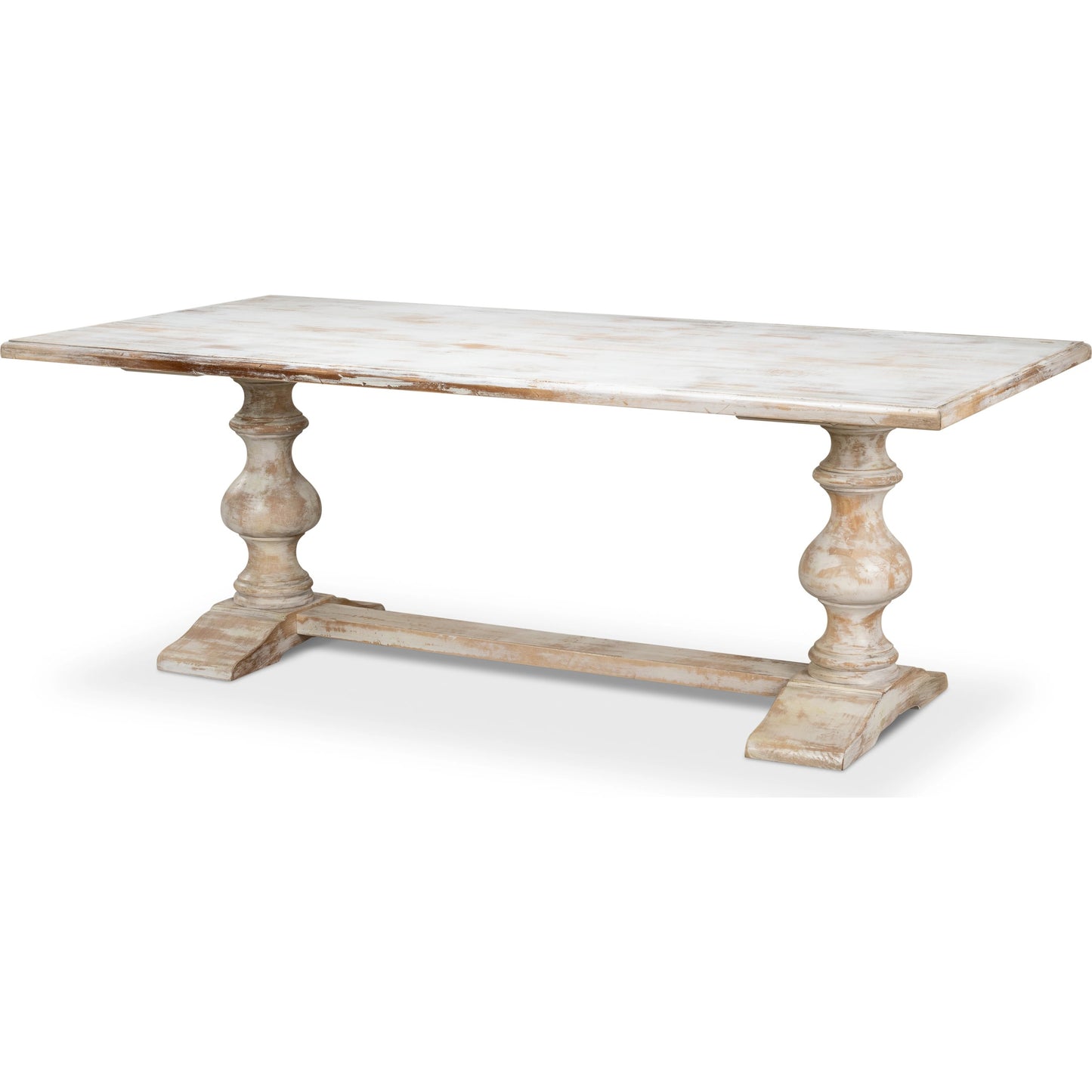 005 S-243504 | Additional Silo | Lionisio Trestle Table by Sarreid Ltd. in ivory and disrupted white finish. Made from wood in a cottage & farmhouse style.