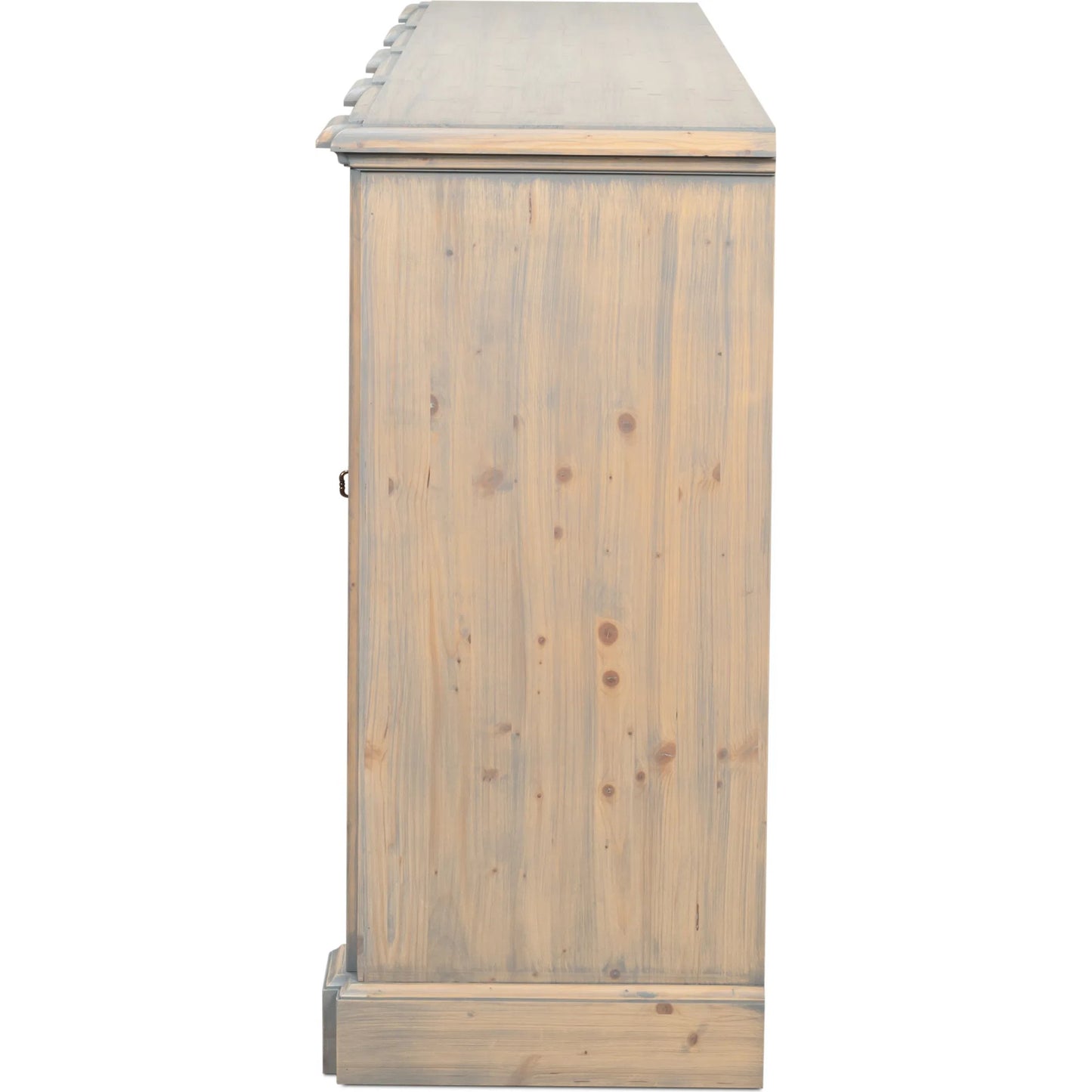004 SI-2447885 | Additional Silo | Crested Wall Cabinet by Sarreid Ltd.. Made from solid pine, 4 adjustable shelves in a unique style.