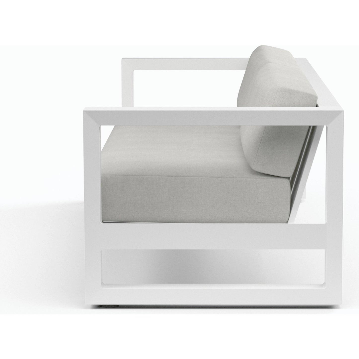 003 SI-2167137 | Additional Silo | Newport Outdoor Sofa in Cast Silver by Sunset West in frost. Made from aluminum in a modern style.