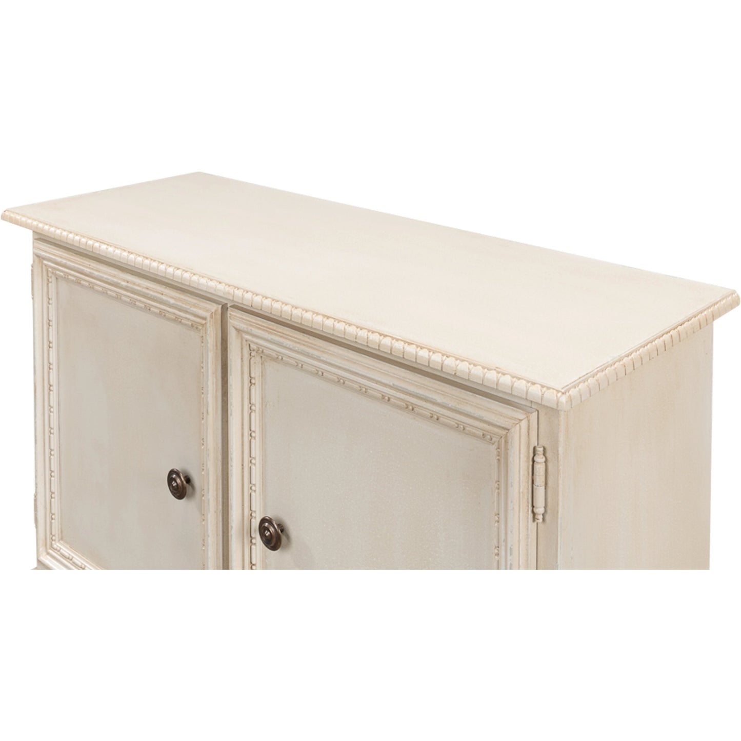 017 SR-857387 | Closeup | 2 Door Sideboard by Sarreid Ltd. in beige and 1 adj.shelf bright lime white. Made from mdf in a cottage & farmhouse style.