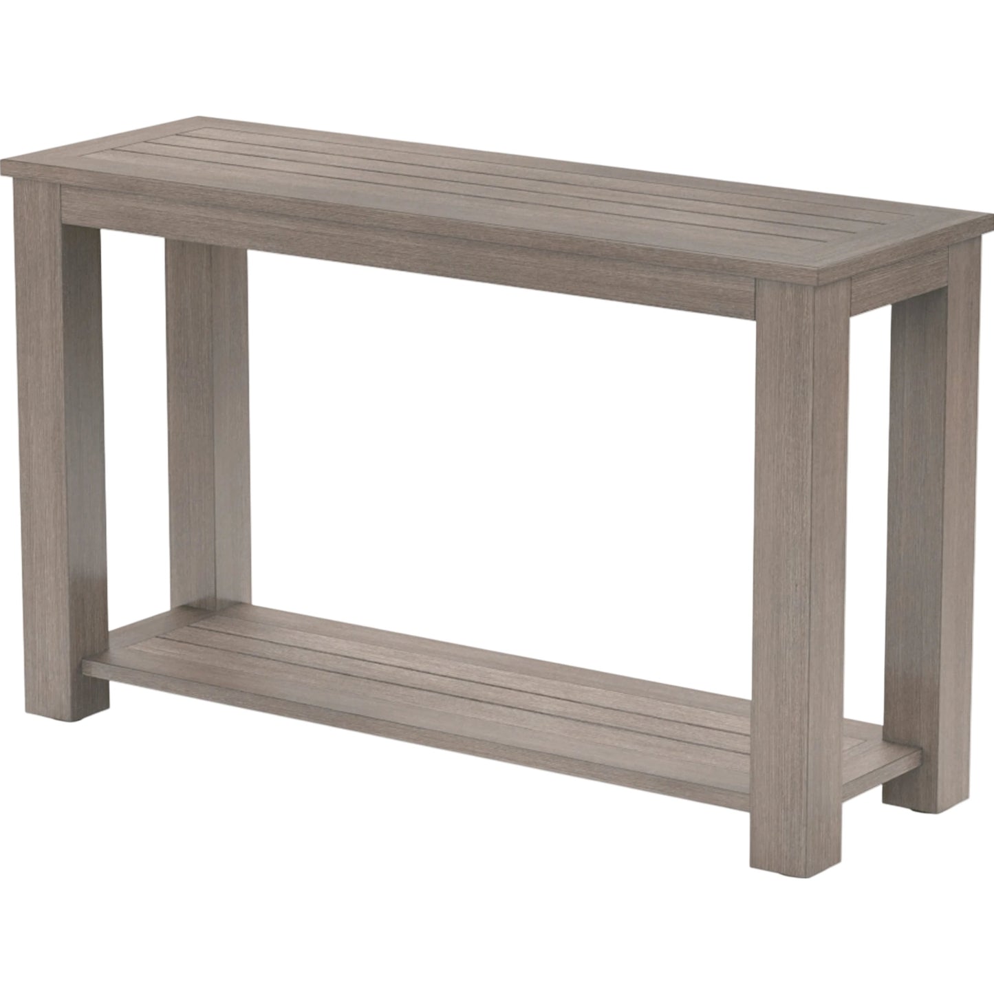001 SI-2166965 | Primary Silo | Laguna Outdoor Sofa Table by Sunset West in driftwood. Made from aluminum in a modern style.