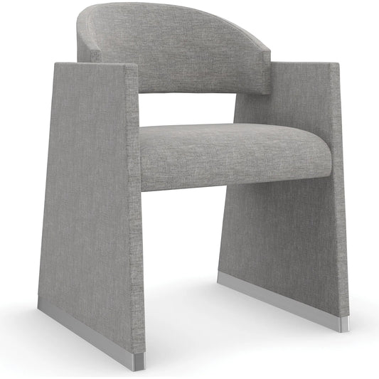Polish Off Dining Chair by Caracole in gray, silver and polished silver. Made from unique in a transitional style.