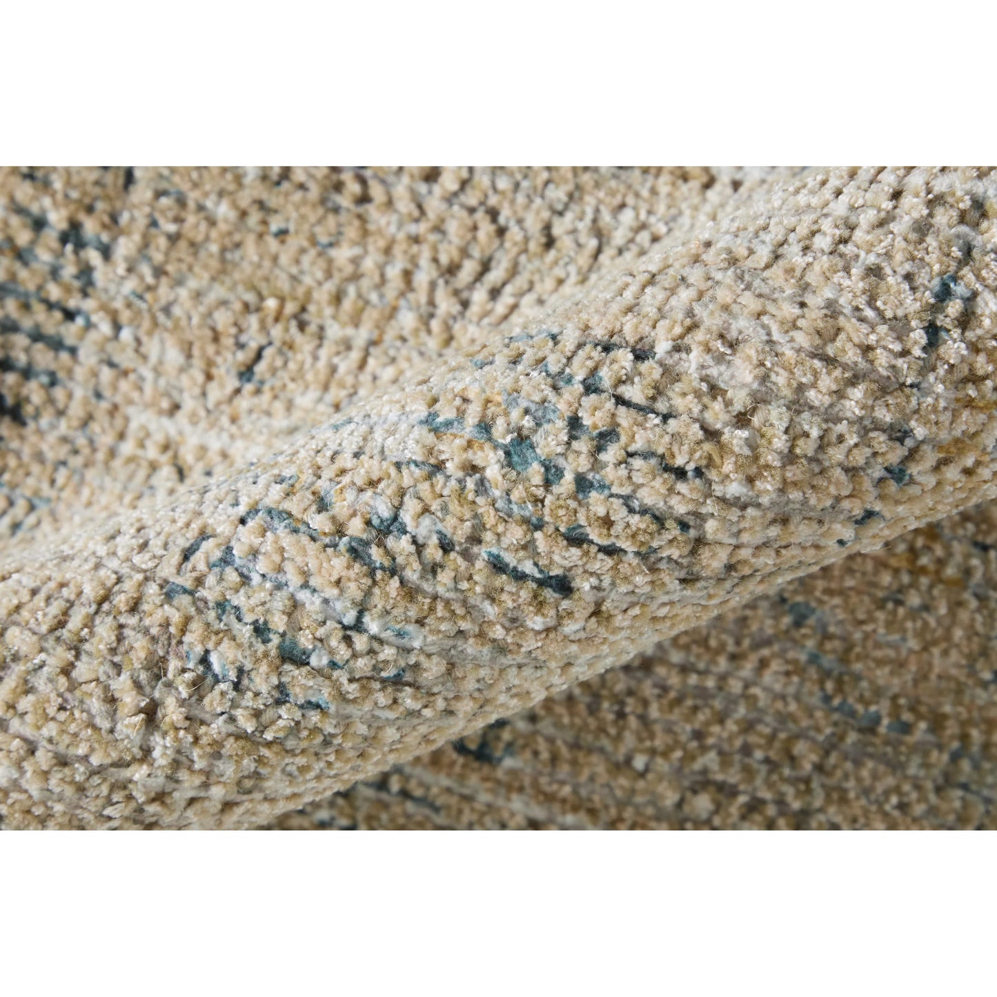 024 SI-1754227 | Closeup | Caldwell Transitional Rug - 8798F by Feizy in tan, gray, gold. Made from wool, viscose in a unique style.