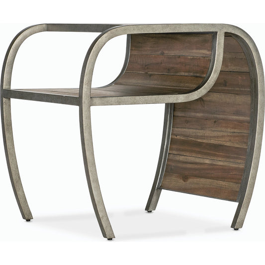 Commerce & Market Open Ended End Table by Hooker Furniture in medium wood and natural medium wood finish. Made from acacia solids and metal tube in a modern style.