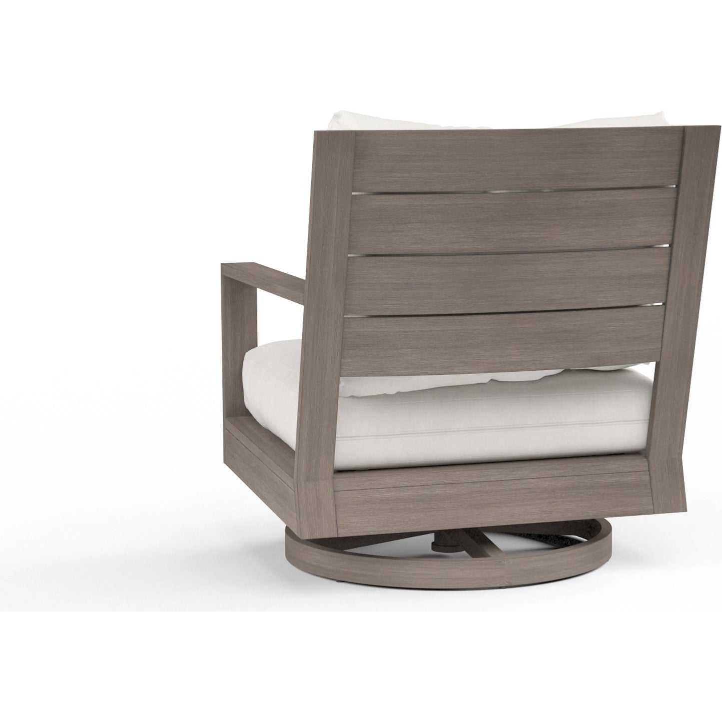 002 SI-2166949 | Additional Silo | Laguna Outdoor Swivel Chair by Sunset West in driftwood. Made from aluminum in a modern style.