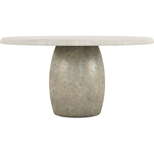 Ashlar Round Dining Table by A.R.T. Furniture in bisque, sanded bronze. Made from parawood solids, birch veneers, resin in a transitional style.