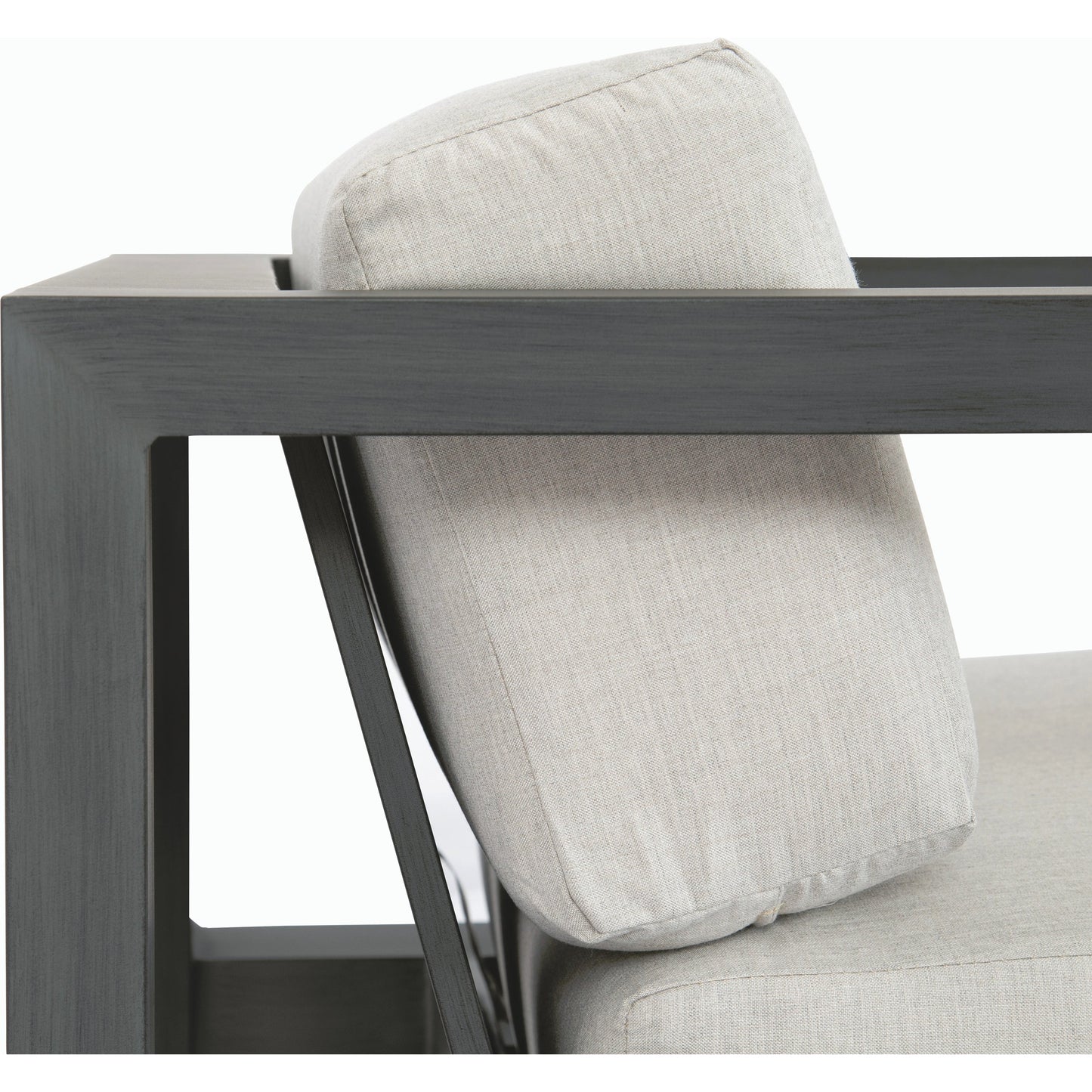 005 SI-2166972 | Closeup | Redondo Outdoor Swivel Club by Sunset West in slate. Made from aluminum in a modern style.