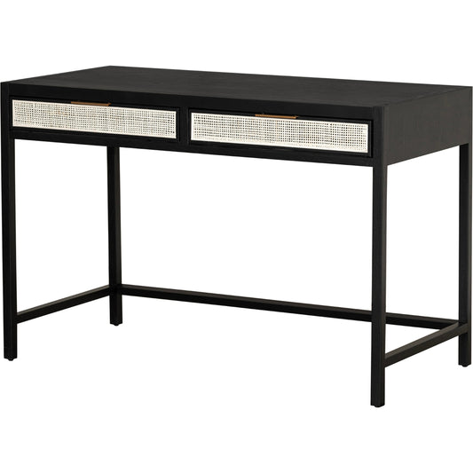 Rattan Desk by LH Imports. Made from oak, oak veneer, wicker, metal in a modern style.