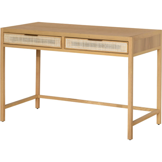 Rattan Desk by LH Imports. Made from oak, oak veneer, wicker, metal in a modern style.