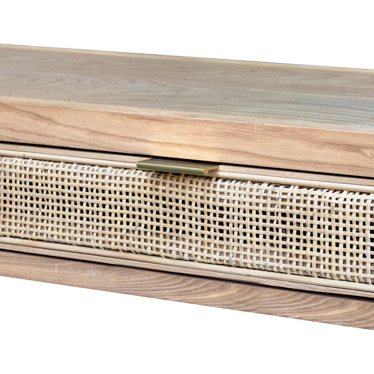 010 SI-2004393 | Lifestyle | Rattan Console Table by LH Imports in natural and natural, brass. Made from oak, oak veneer, wicker, metal in a modern style.