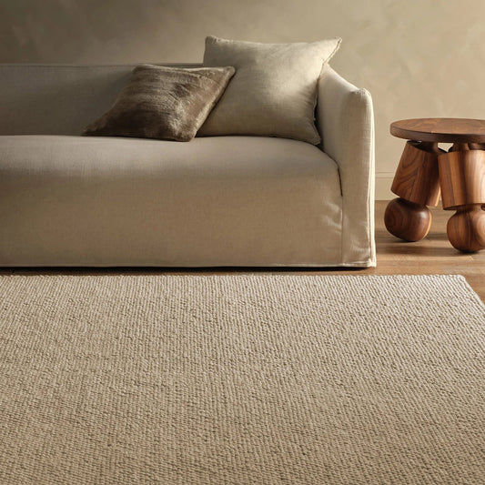 Rebecca RBC16 Indoor/Outdoor Rug by Jaipur Living in tan. Made from 100% pet yarn in a unique style.