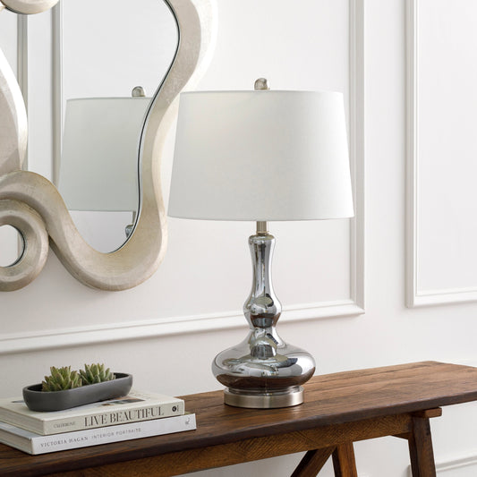 Ranchester - 30305 by Surya in white, translucent, metallic silver, metallic nickel and brushedmercurybrushed. Made from linen, polyester, glass, metal in a modern style.