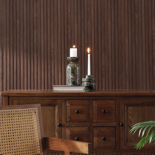 Slope Candle Holder (Set of 2) by HedgeApple Essentials in dark green. Made from marble in a modern style.