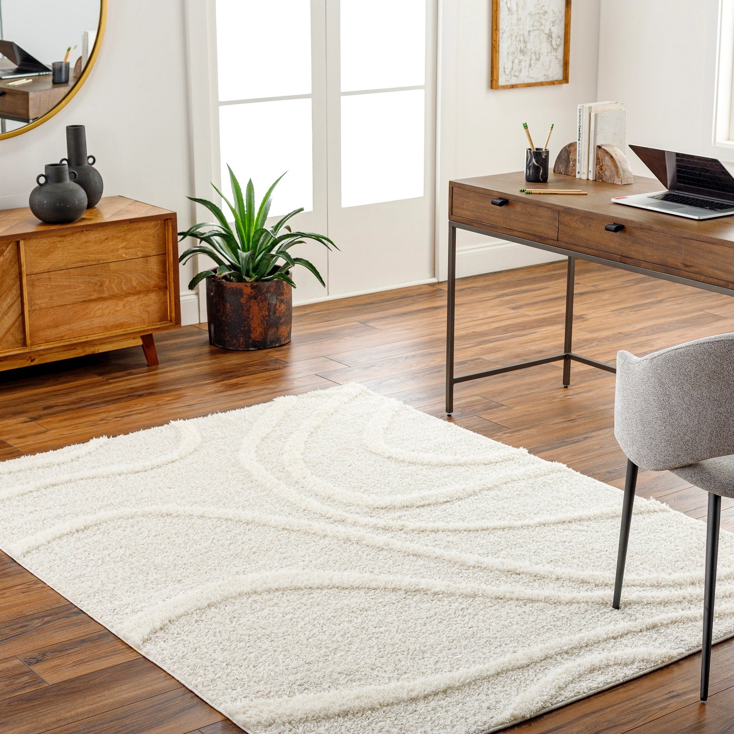 005 SI-1971174 | Lifestyle | Rodos Rug - 32881 by Livabliss in beige, white. Made from main: 100% polyester in a unique style.