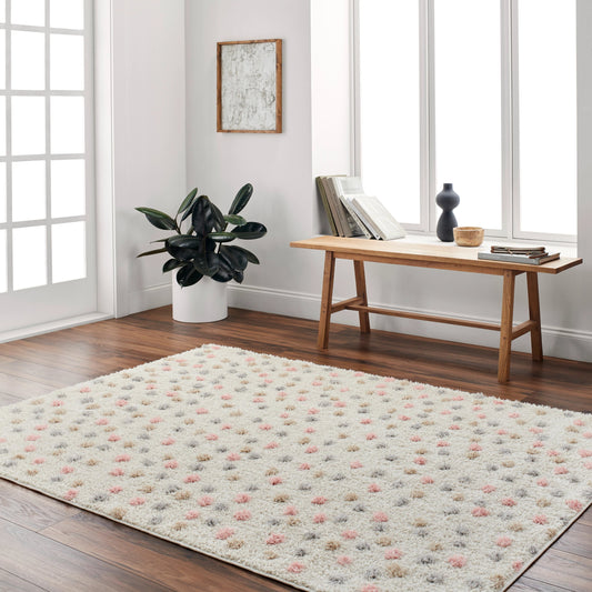 Rodos Rug - 32884 by Livabliss in beige, light slate, mustard, light pink. Made from main: 100% polyester in a unique style.
