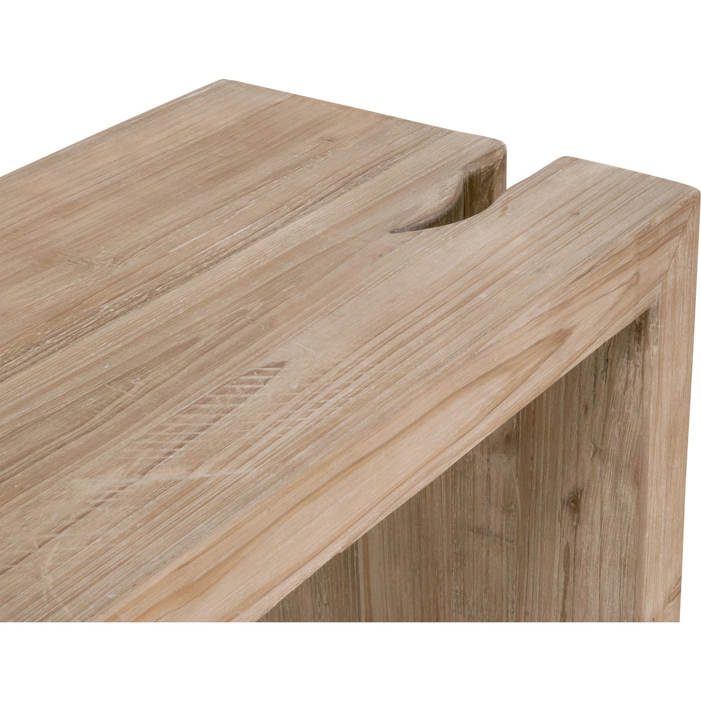006 SI-2021734 | Additional Silo | Reed Console Table by Essentials For Living in smoke gray pine. Made from solid reclaimed pine, reclaimed pine veneer, mdf in a modern style.