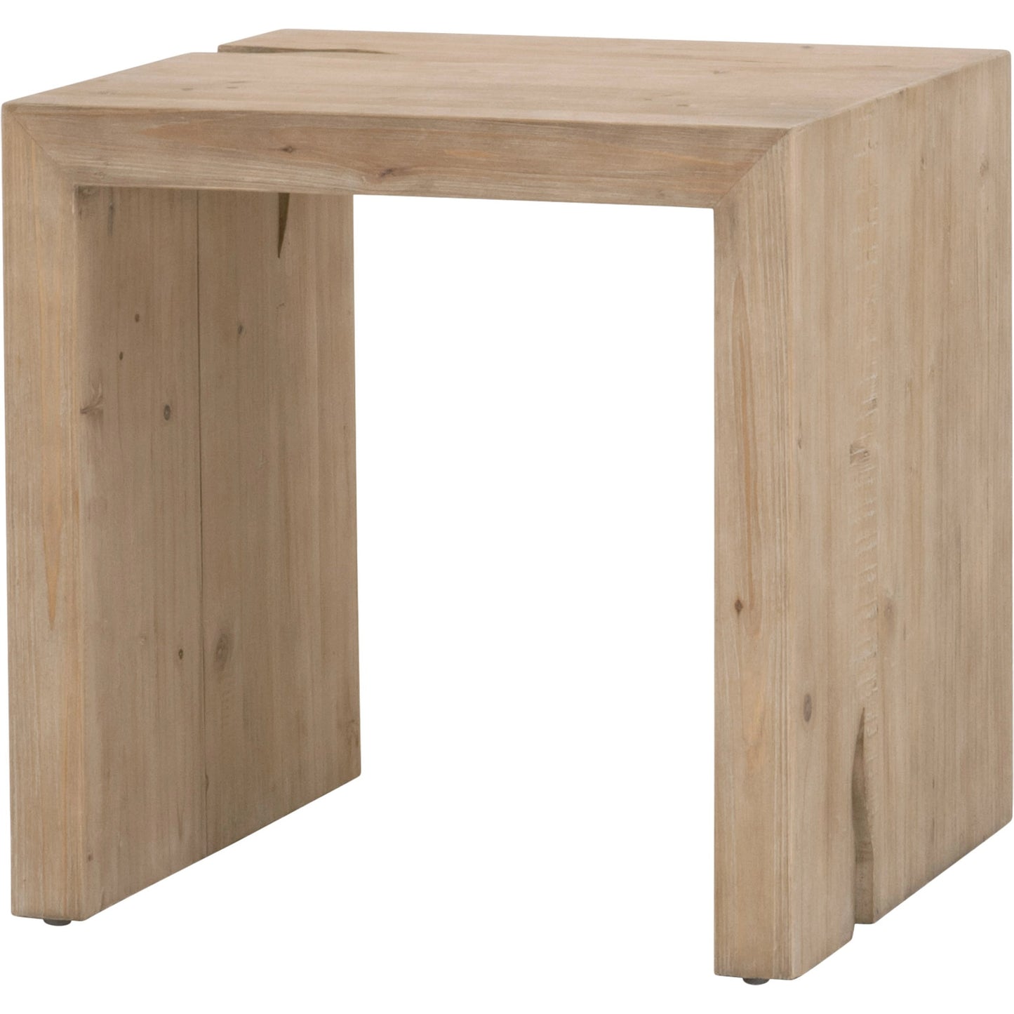 004 SI-2021735 | Additional Silo | Reed End Table by Essentials For Living in smoke gray pine. Made from solid reclaimed pine, reclaimed pine veneer, mdf in a modern style.