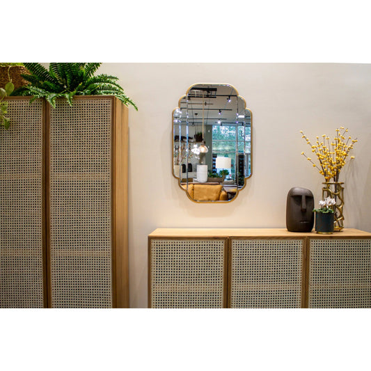 Dupre Medium Mirror by LH Imports in gold. Made from unique in a transitional style.