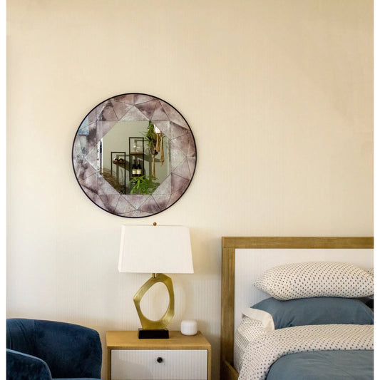 Eileen Mirror by LH Imports in grey, black and antique. Made from metal, glass in a unique style.