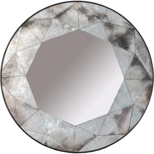 000 SI-2527540 | Primary Silo | Eileen Mirror by LH Imports in grey, black and antique. Made from metal, glass in a unique style.