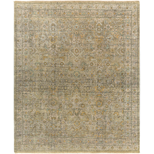 Reign Rug - 27325 by Surya in sage, brown, orange, grass green, light beige, black. Made from unique in a unique style.