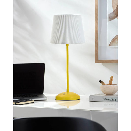 Rigel Buffet Table Lamp by Livabliss in structured, plated, painted. Made from iron, plastic, polyester in a eclectic & global style.
