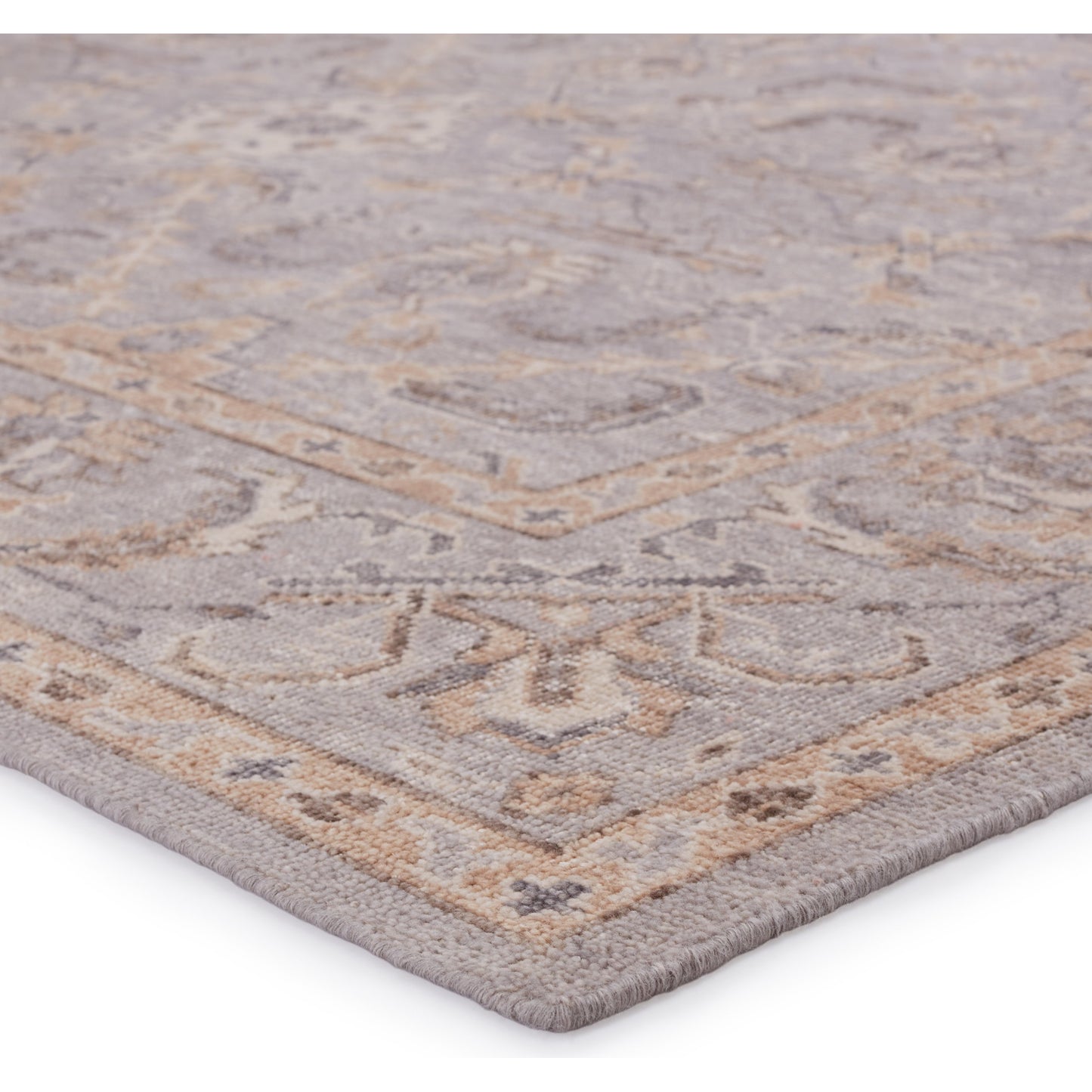 002 SI-1750843,SI-1750844,SI-1750845,SI-1750846,SI-1795565 | Closeup | Wyndham Rug by Jaipur Living in light gray, tan. Made from 100% wool in a unique style.