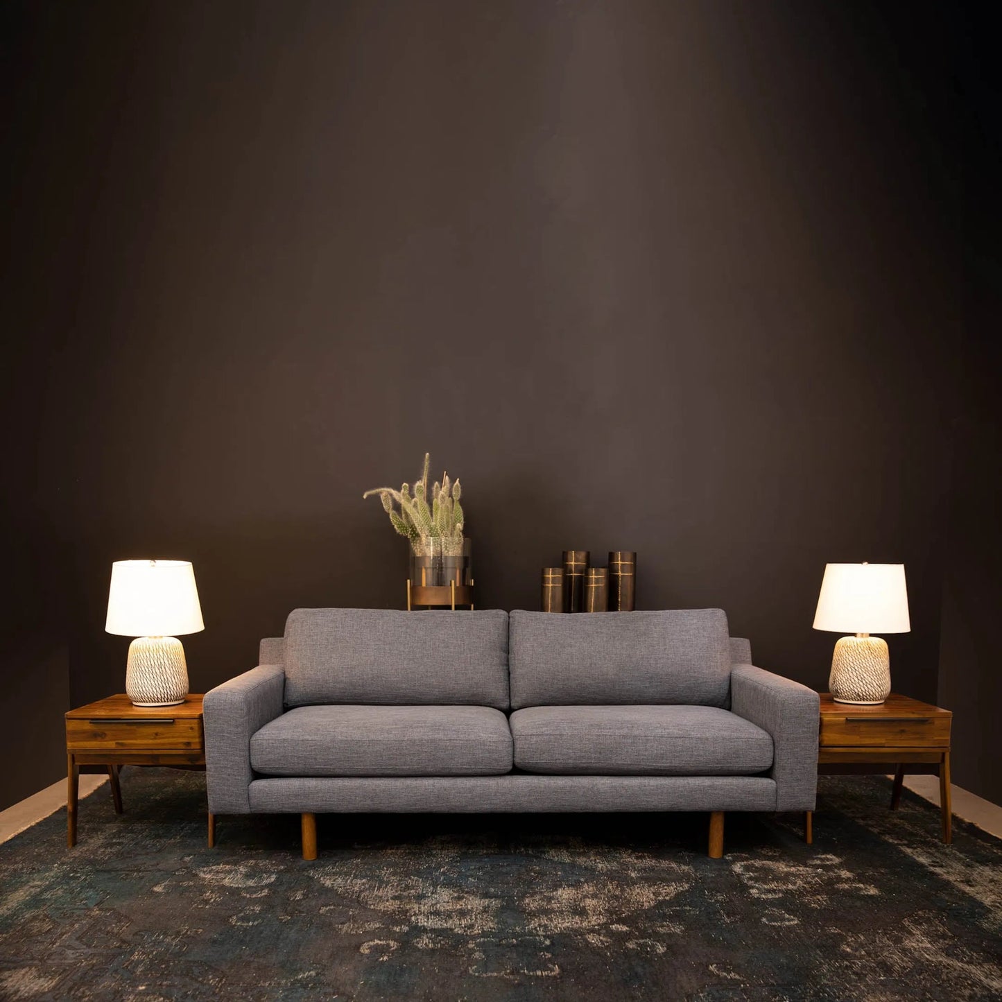009 SR-379605 | Unknown | Remix Nightstand by LH Imports in brown. Made from solid acacia, veneer in a modern style.