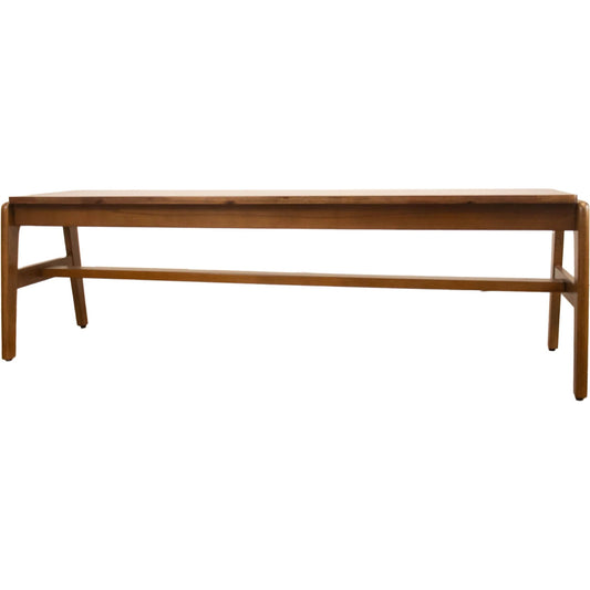 Remix Bench by LH Imports in brown and estelle brown. Made from solid acacia, beech wood, rubber wood in a transitional style.