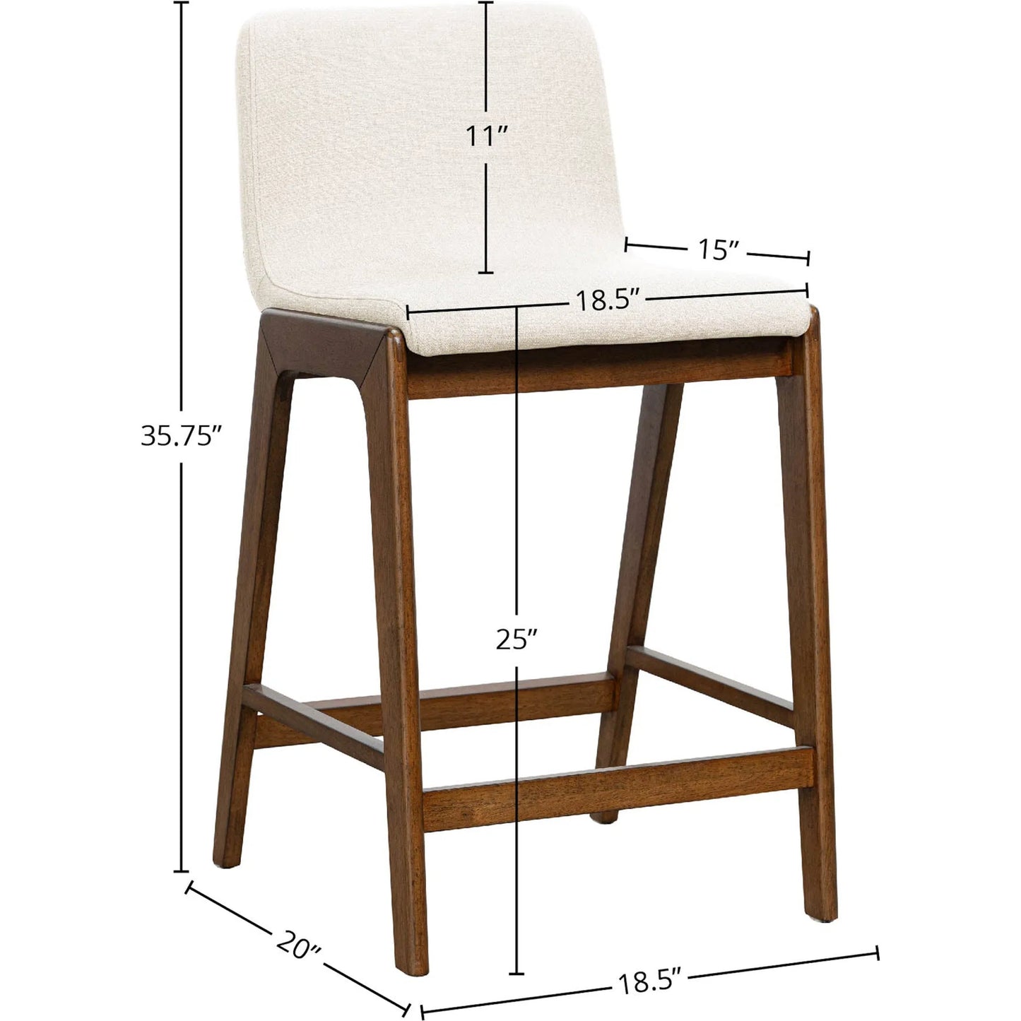 009 SI-2325216 | Unknown | Remix Counter Stool by LH Imports in estelle brown. Made from 100% polyester, solid rubber wood, laminated veneer lumber in a unique style.