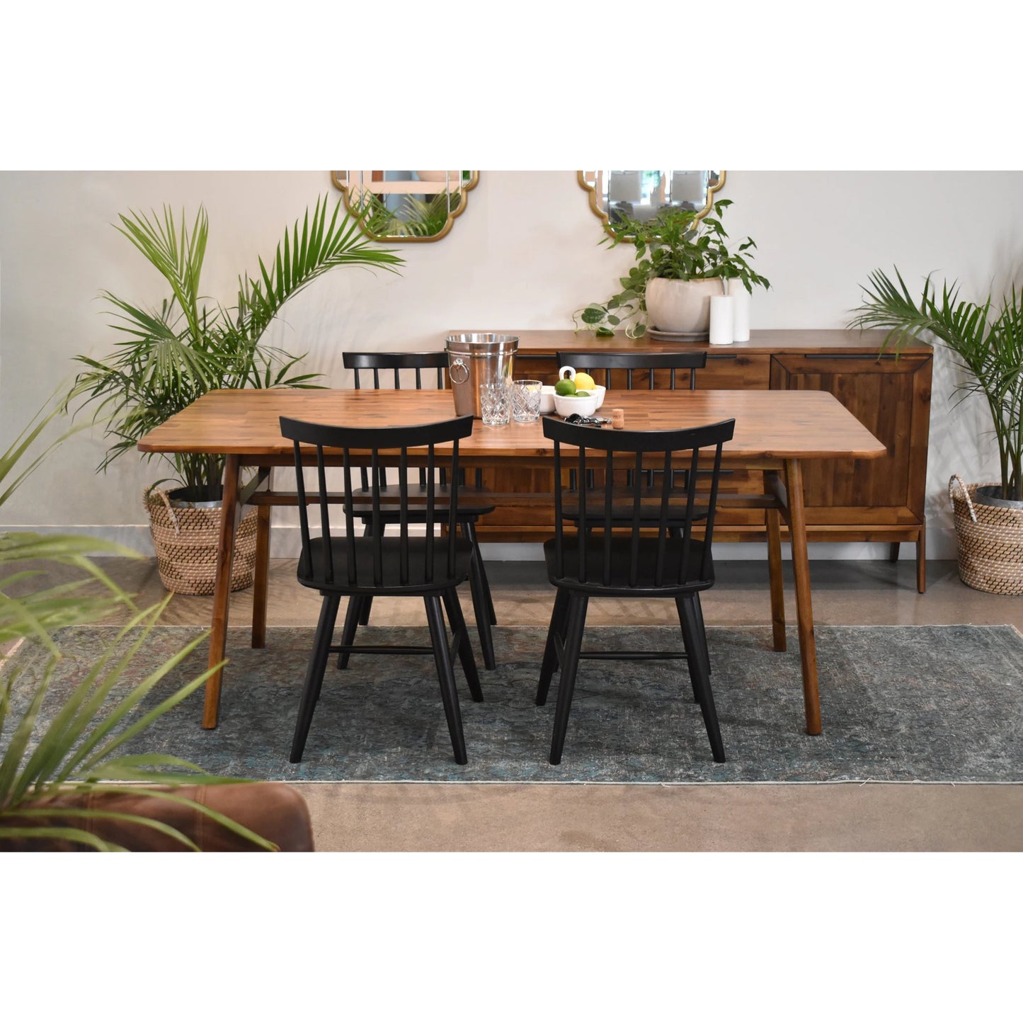 013 SI-2004401 | Lifestyle | Remix Sideboard by LH Imports in brown and brown, black. Made from metal handle, solid acacia, mdf acacia veneer in a modern style.