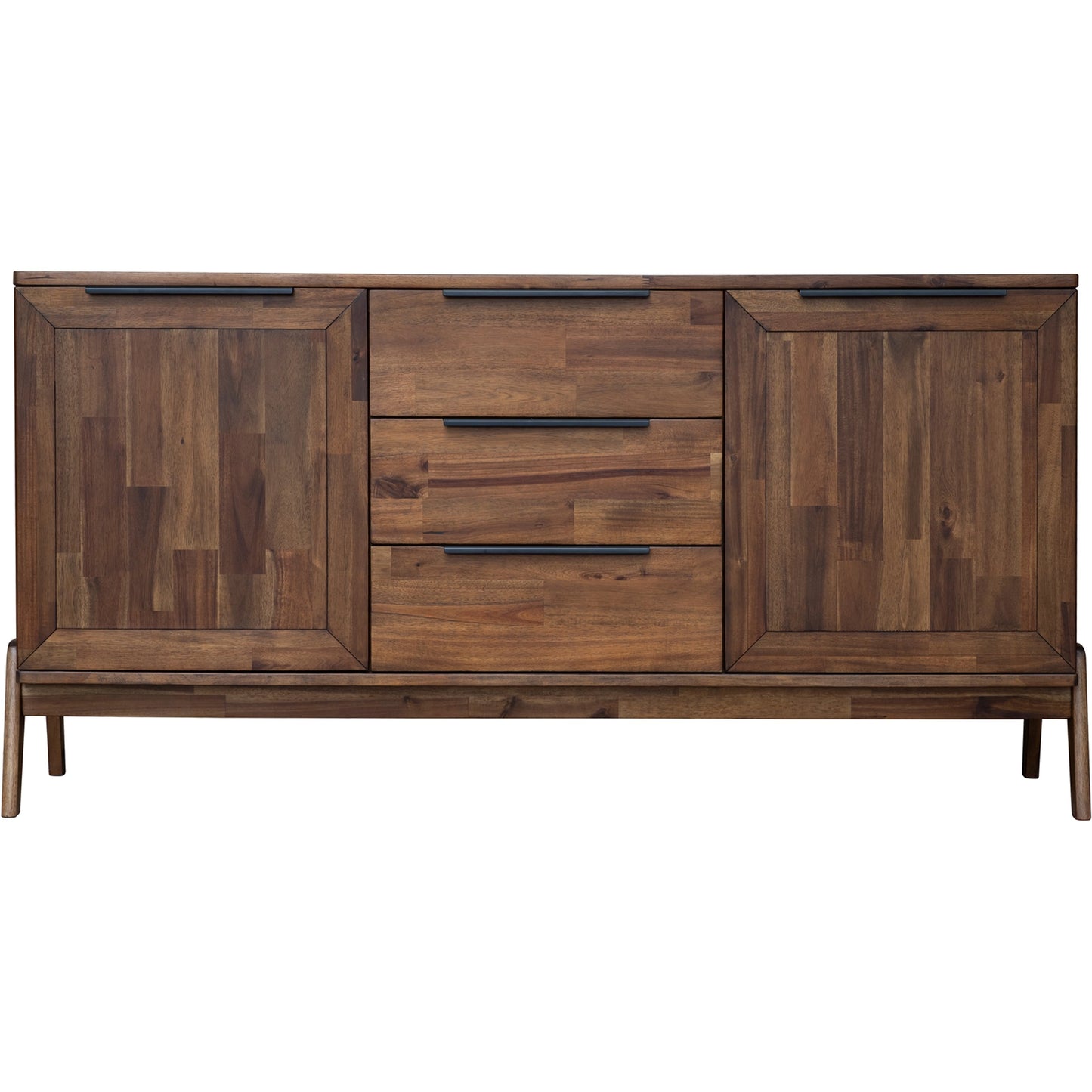 002 SI-2004401 | Additional Silo | Remix Sideboard by LH Imports in brown and brown, black. Made from metal handle, solid acacia, mdf acacia veneer in a modern style.