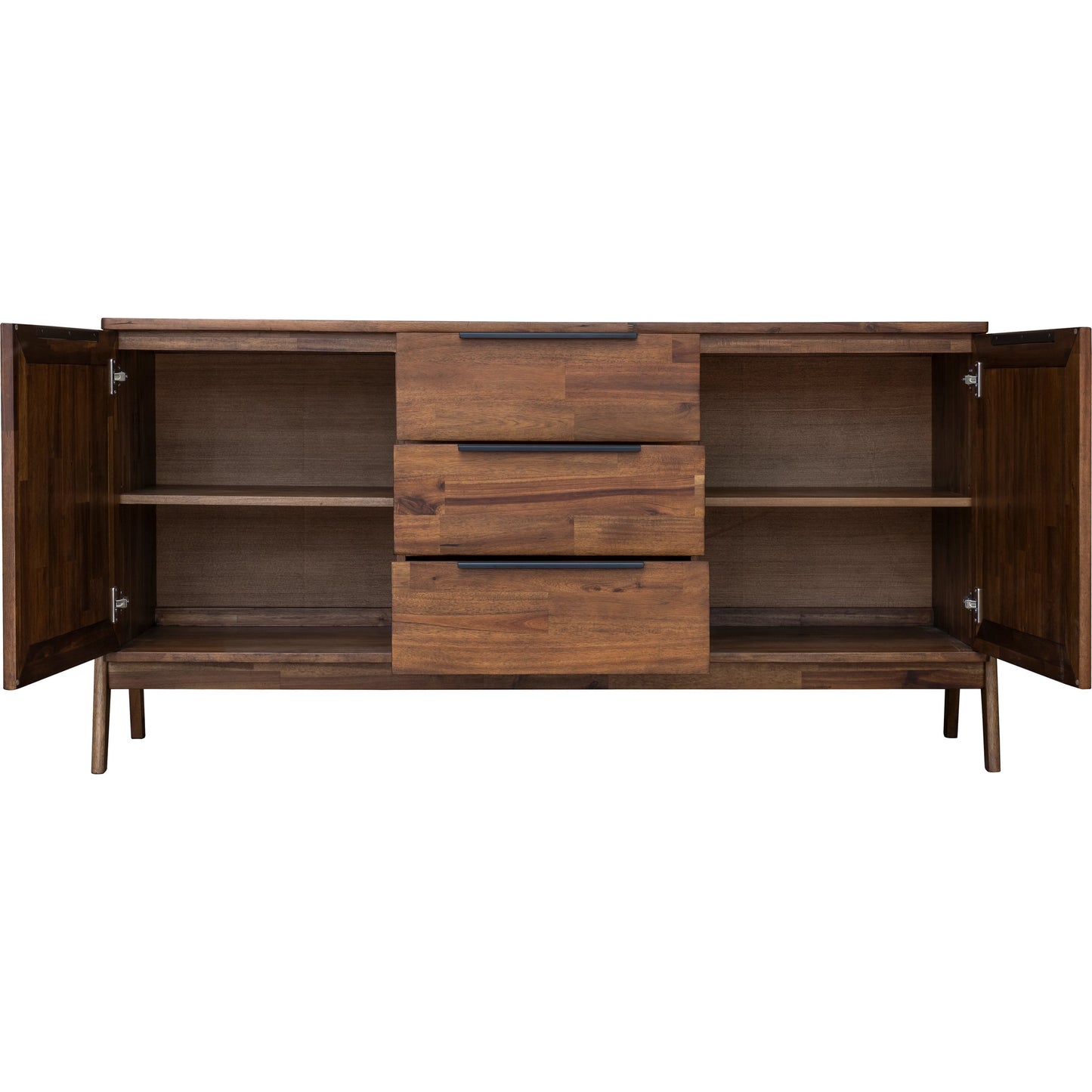 003 SI-2004401 | Additional Silo | Remix Sideboard by LH Imports in brown and brown, black. Made from metal handle, solid acacia, mdf acacia veneer in a modern style.