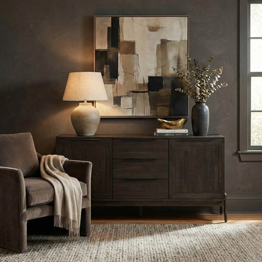 Remix Sideboard by LH Imports. Made from metal handle, solid acacia, mdf acacia veneer in a modern style.