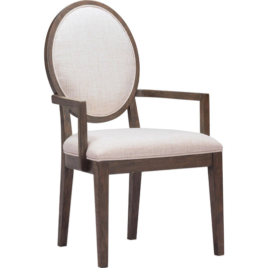 001 SI-2544630 | Primary Silo | Mila Dark Performance Dining Armchair by TOV Furniture in beige, brown. Made from fabric, foam, rubberwood in a unique style.