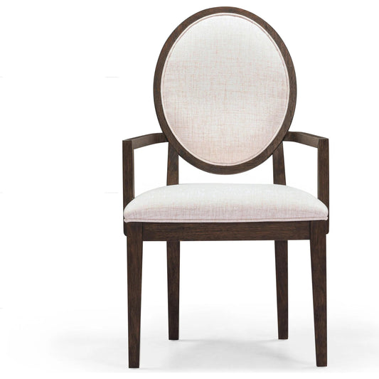 Mila Dark Performance Dining Armchair by TOV Furniture in beige, brown. Made from fabric, foam, rubberwood in a unique style.