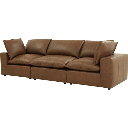 062 SI-2544530 | Primary Silo | Cali Modular Sofa by TOV Furniture in brown. Made from leather, wood in a modern style.