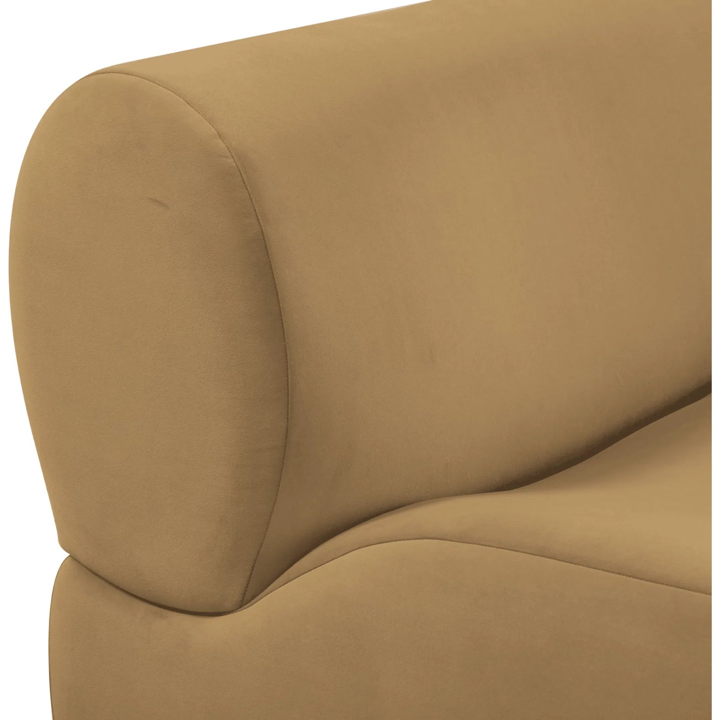 004 SI-2532723 | Closeup | Zenith Latte Performance Velvet Armless Chair by TOV Furniture in brown. Made from fabric, plywood, rubberwood in a unique style.