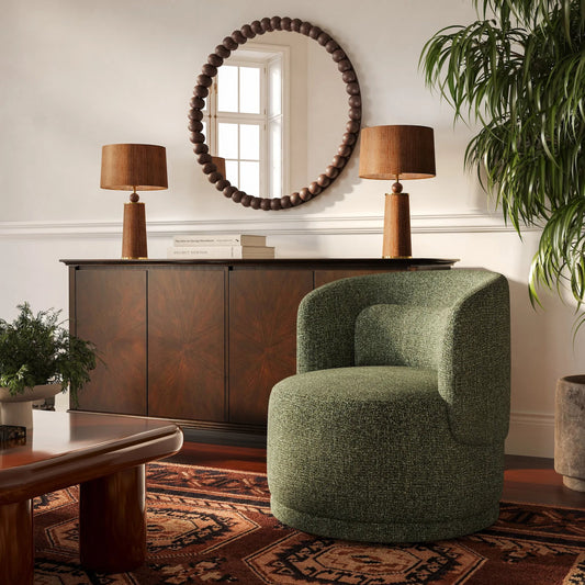 Massa Textured Performance Fabric Swivel Accent Chair by TOV Furniture. Made from plywood, polyester in a unique style.
