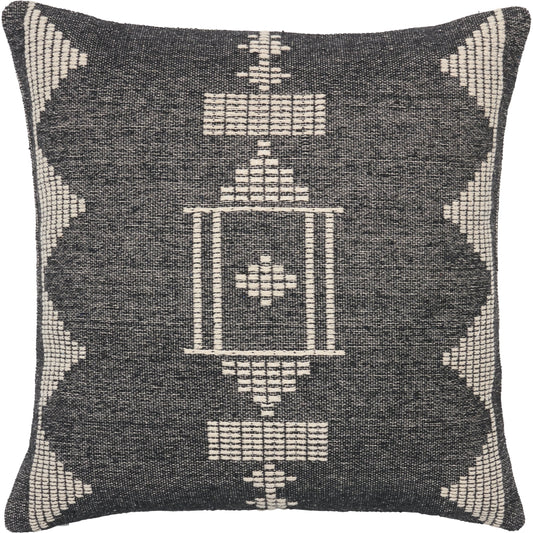 001 SI-2062251,SI-2062252 | Primary Silo | Renata REN02 Pillow by Jaipur Living in black, cream. Made from 100% cotton in a traditional style.