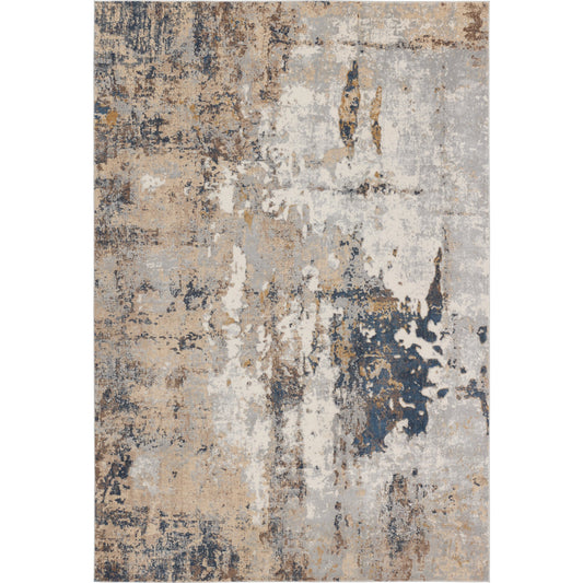 Requiem REQ01 Rug by Jaipur Living in silver, navy. Made from 50% polyester, 50% viscose in a unique style.