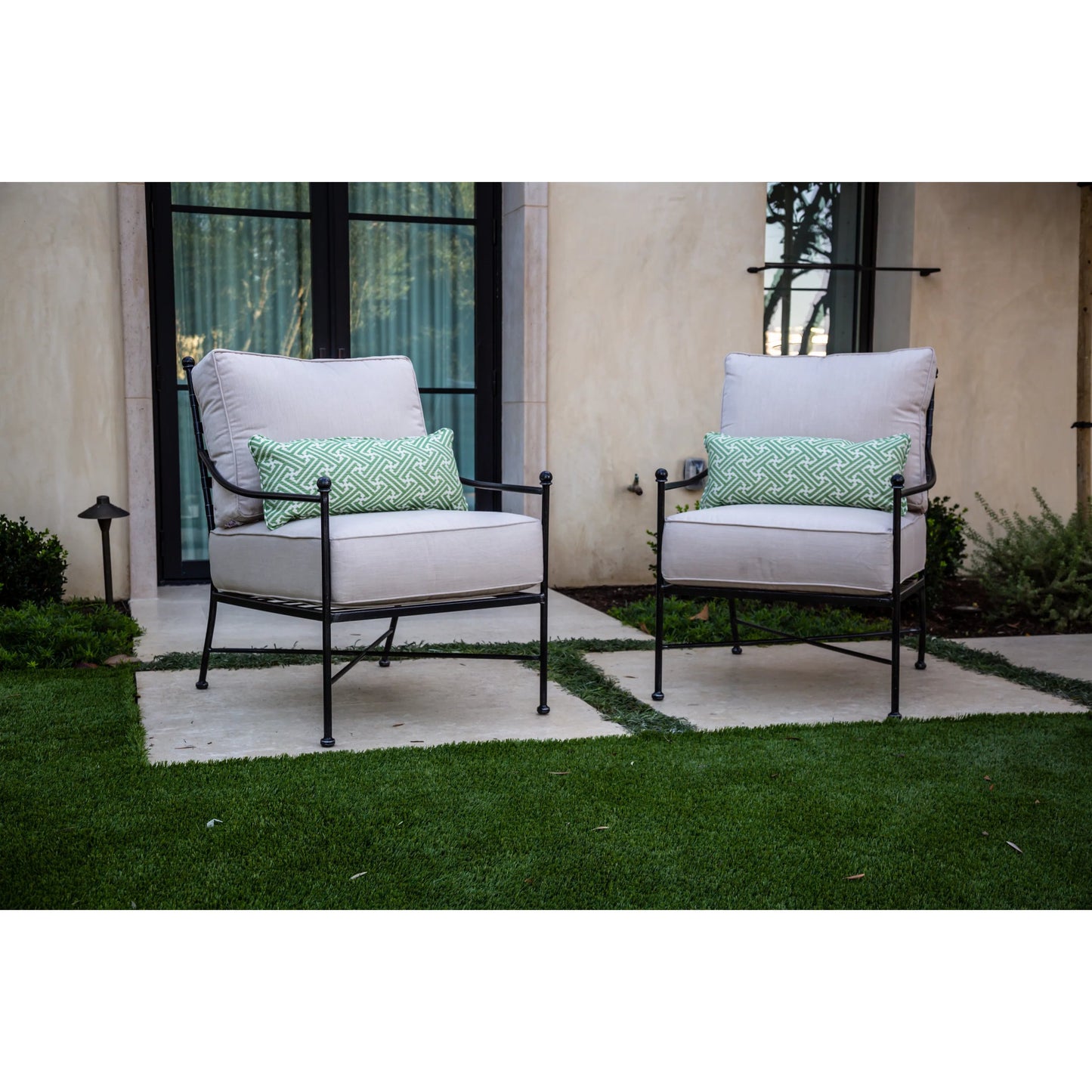 005 SI-2166916 | Lifestyle | Provence Outdoor Club Chair by Sunset West in pewter. Made from wrought iron in a modern style.