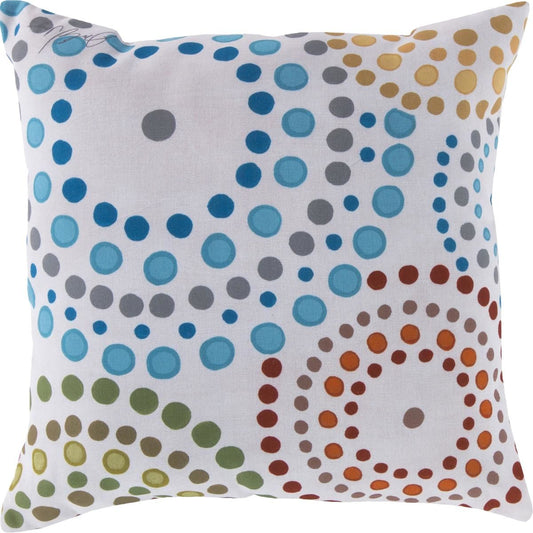 Rain Pillow - 6427 by Livabliss in aqua, lime, ivory, slate, forest, sunflower, gold, burgundy, burnt orange, taupe. Made from front: 100% polyester, back: 100% polyester in a modern style.