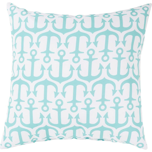 002 O-SURYA-RG114-1818,O-SURYA-RG114-2020 | Primary Silo | Rain Indoor/Outdoor Pillow by Livabliss in sky blue, ivory. Made from front: 100% polyester, back: 100% polyester in a coastal style.
